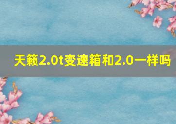 天籁2.0t变速箱和2.0一样吗