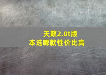 天籁2.0t版本选哪款性价比高