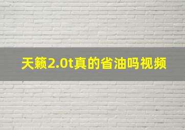 天籁2.0t真的省油吗视频