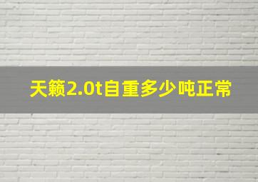 天籁2.0t自重多少吨正常