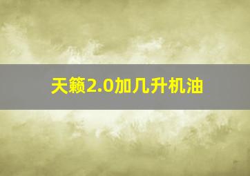 天籁2.0加几升机油