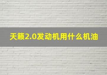 天籁2.0发动机用什么机油