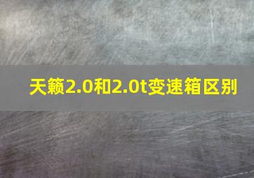 天籁2.0和2.0t变速箱区别