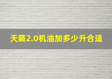 天籁2.0机油加多少升合适