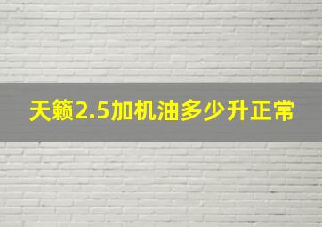 天籁2.5加机油多少升正常