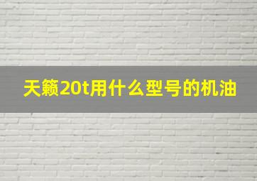 天籁20t用什么型号的机油