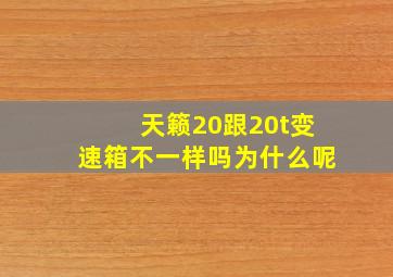 天籁20跟20t变速箱不一样吗为什么呢