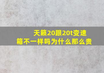 天籁20跟20t变速箱不一样吗为什么那么贵