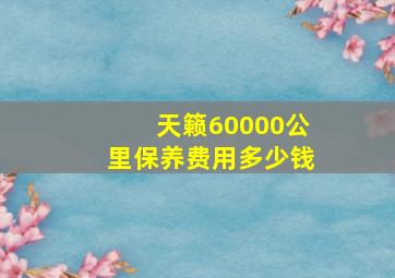 天籁60000公里保养费用多少钱