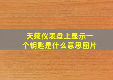 天籁仪表盘上显示一个钥匙是什么意思图片