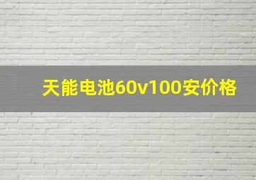 天能电池60v100安价格