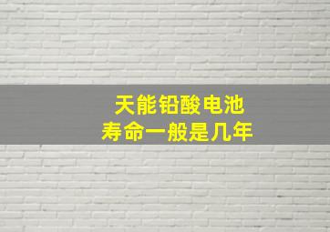 天能铅酸电池寿命一般是几年