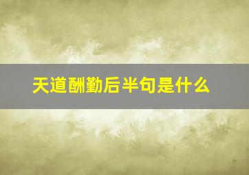 天道酬勤后半句是什么