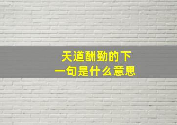 天道酬勤的下一句是什么意思