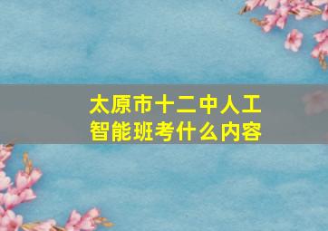 太原市十二中人工智能班考什么内容