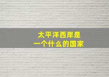 太平洋西岸是一个什么的国家