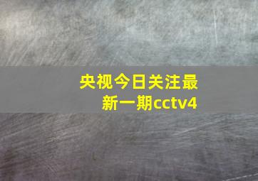 央视今日关注最新一期cctv4