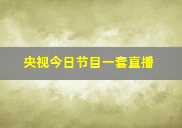 央视今日节目一套直播