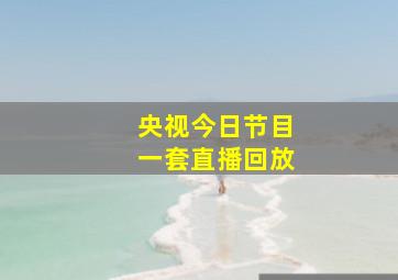 央视今日节目一套直播回放