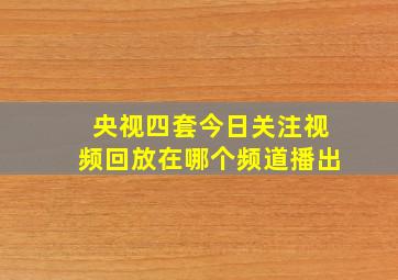 央视四套今日关注视频回放在哪个频道播出