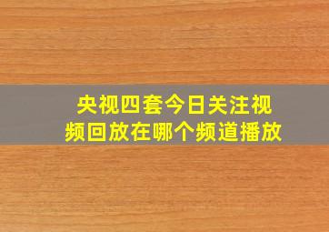 央视四套今日关注视频回放在哪个频道播放