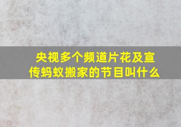 央视多个频道片花及宣传蚂蚁搬家的节目叫什么