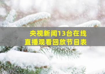 央视新闻13台在线直播观看回放节目表