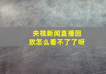 央视新闻直播回放怎么看不了了呀