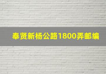 奉贤新杨公路1800弄邮编