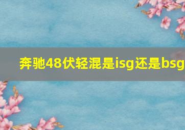 奔驰48伏轻混是isg还是bsg