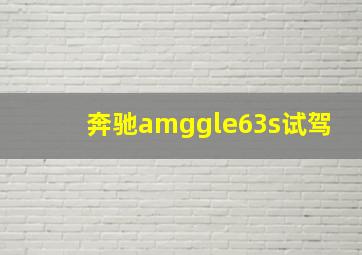 奔驰amggle63s试驾