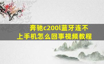 奔驰c200l蓝牙连不上手机怎么回事视频教程