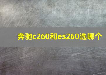 奔驰c260和es260选哪个