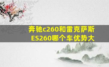 奔驰c260和雷克萨斯ES260哪个车优势大