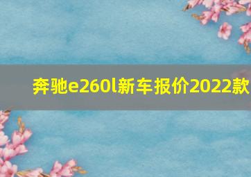 奔驰e260l新车报价2022款