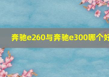 奔驰e260与奔驰e300哪个好