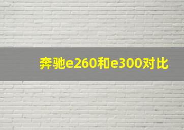 奔驰e260和e300对比