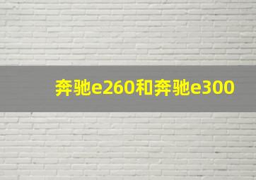 奔驰e260和奔驰e300