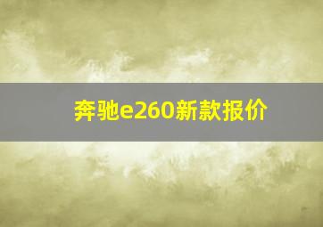 奔驰e260新款报价