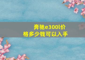 奔驰e300l价格多少钱可以入手