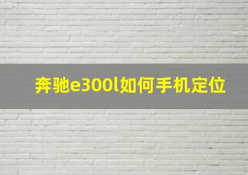 奔驰e300l如何手机定位