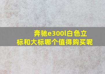 奔驰e300l白色立标和大标哪个值得购买呢