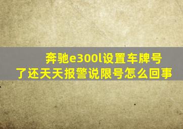 奔驰e300l设置车牌号了还天天报警说限号怎么回事