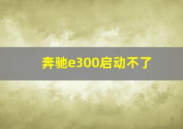 奔驰e300启动不了