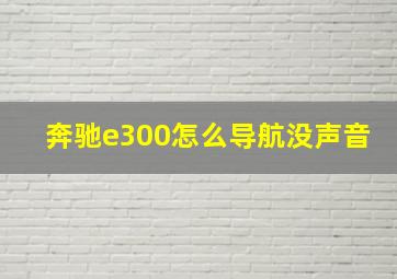 奔驰e300怎么导航没声音