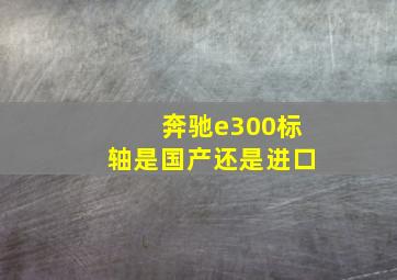 奔驰e300标轴是国产还是进口