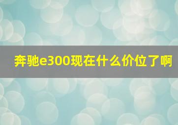 奔驰e300现在什么价位了啊