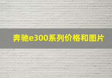 奔驰e300系列价格和图片