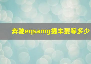 奔驰eqsamg提车要等多少