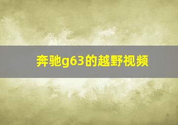 奔驰g63的越野视频